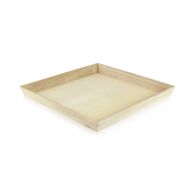 A square heavy-duty wood tray