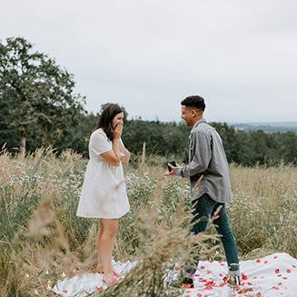 Outdoor marriage proposal