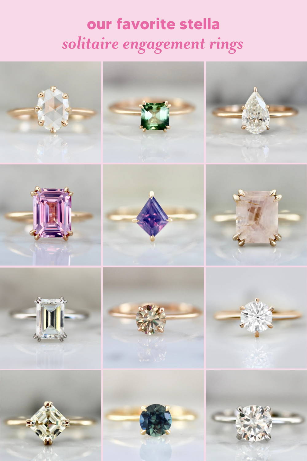 our favorite stella solitaire engagement rings