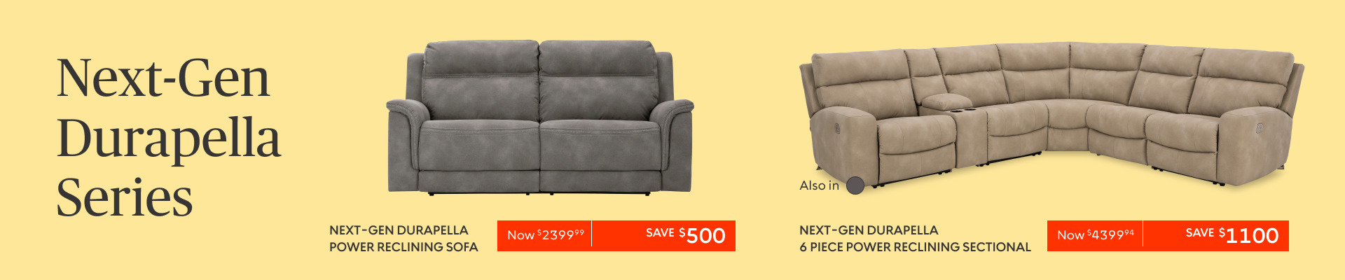Next-Gen Durapella Reclining Sofa and Sectional on Sale