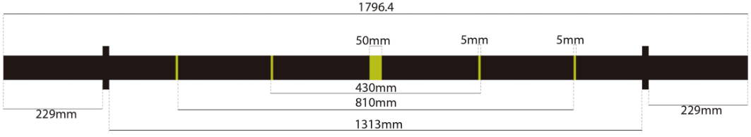 Dimensions for the El Gordito Stubby Axle Barbell from Fringe Sport