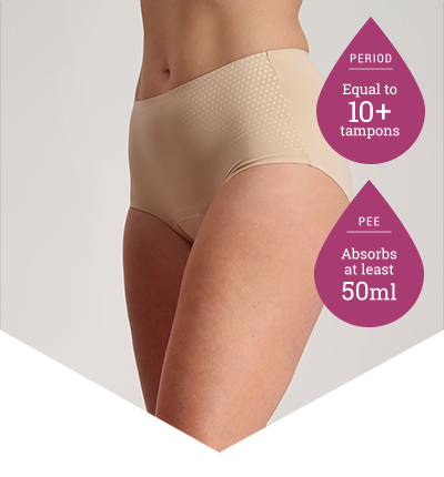 Shop Lab Verified Full Brief Extra Beige - Pee Panties - Absorbs at least 50ml - JustnCase by Confitex