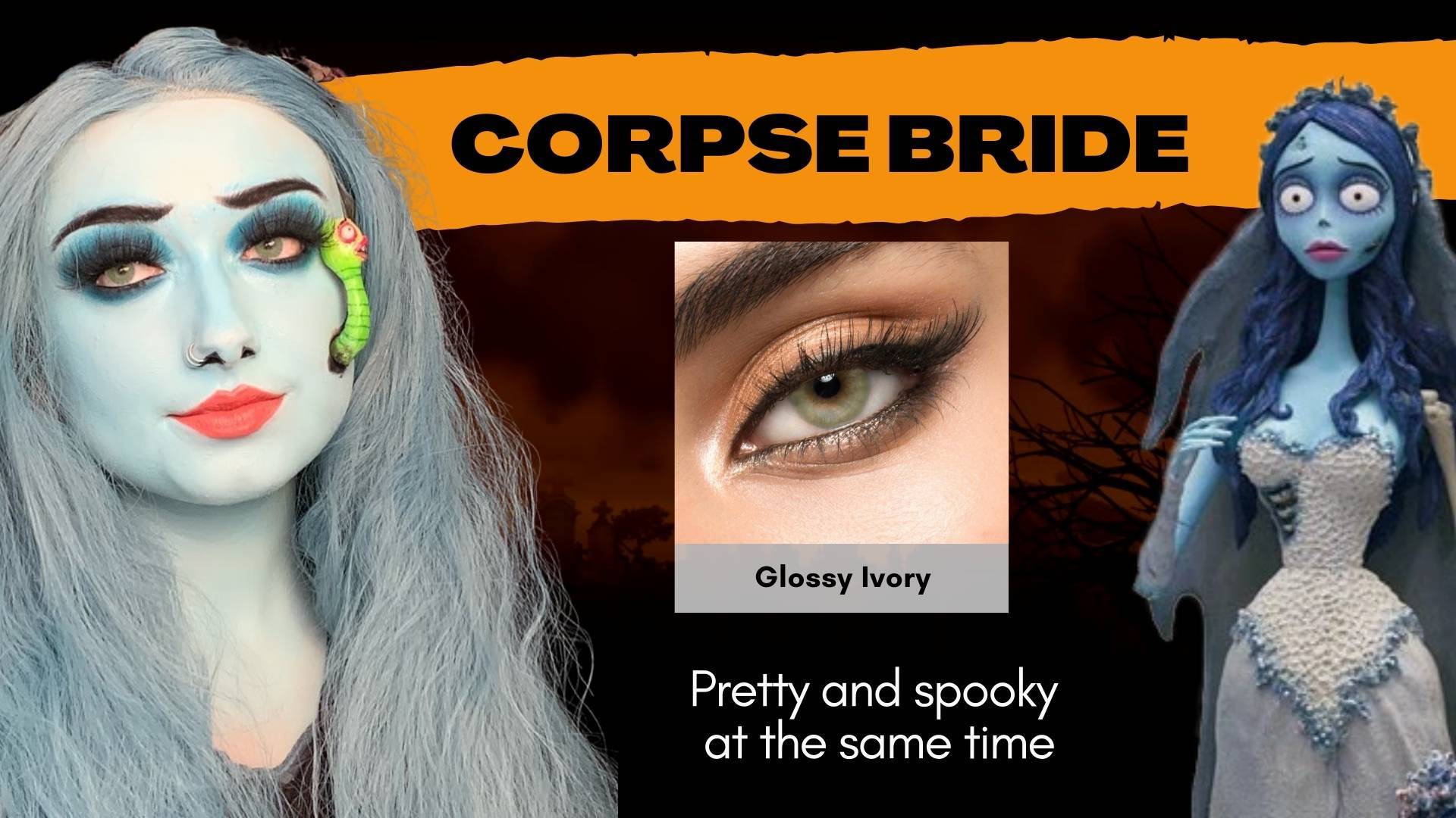 Corpse Bride Halloween Look Color Contact Lenses