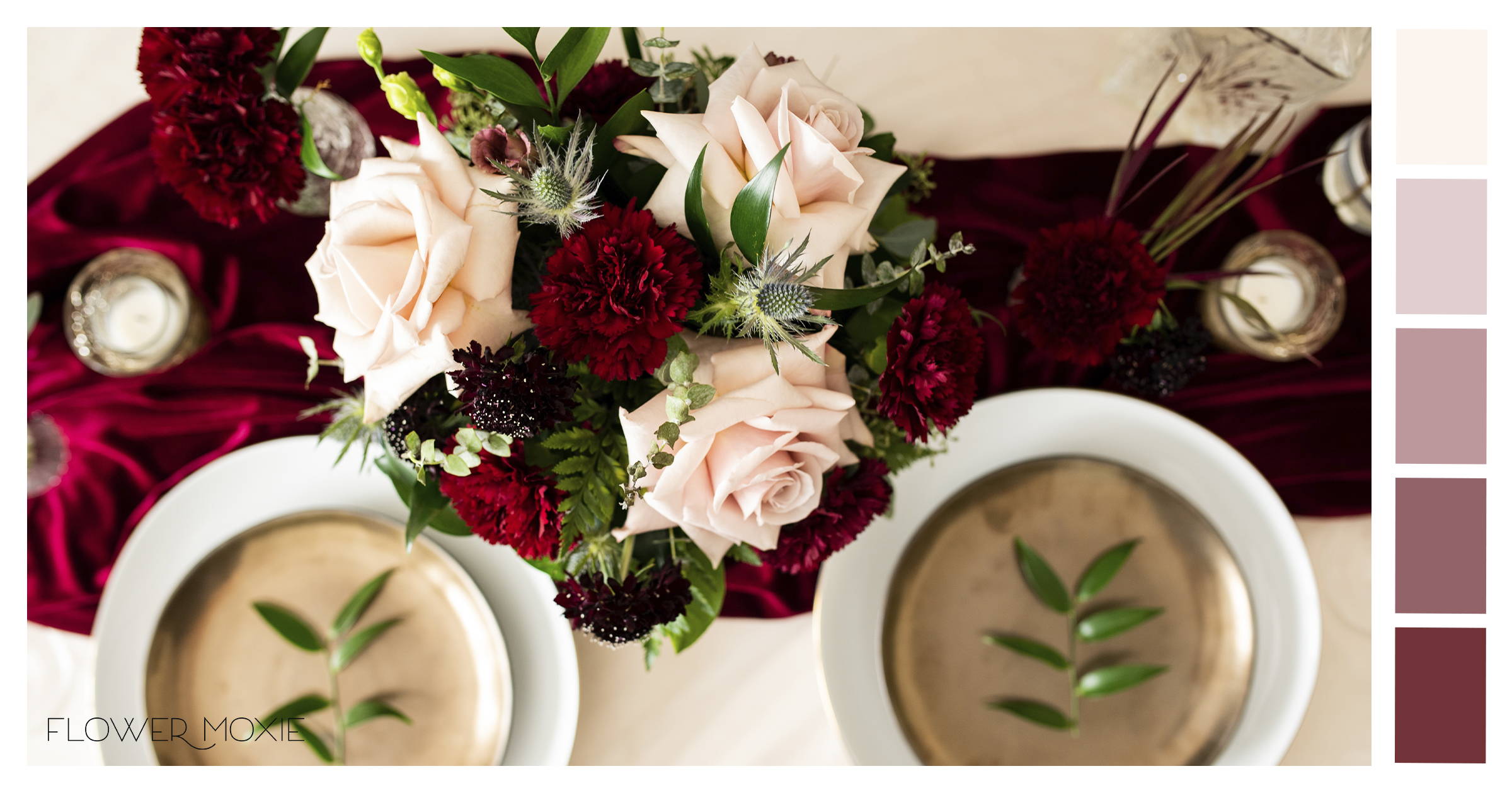 blush and burgundy diy wedding flowers