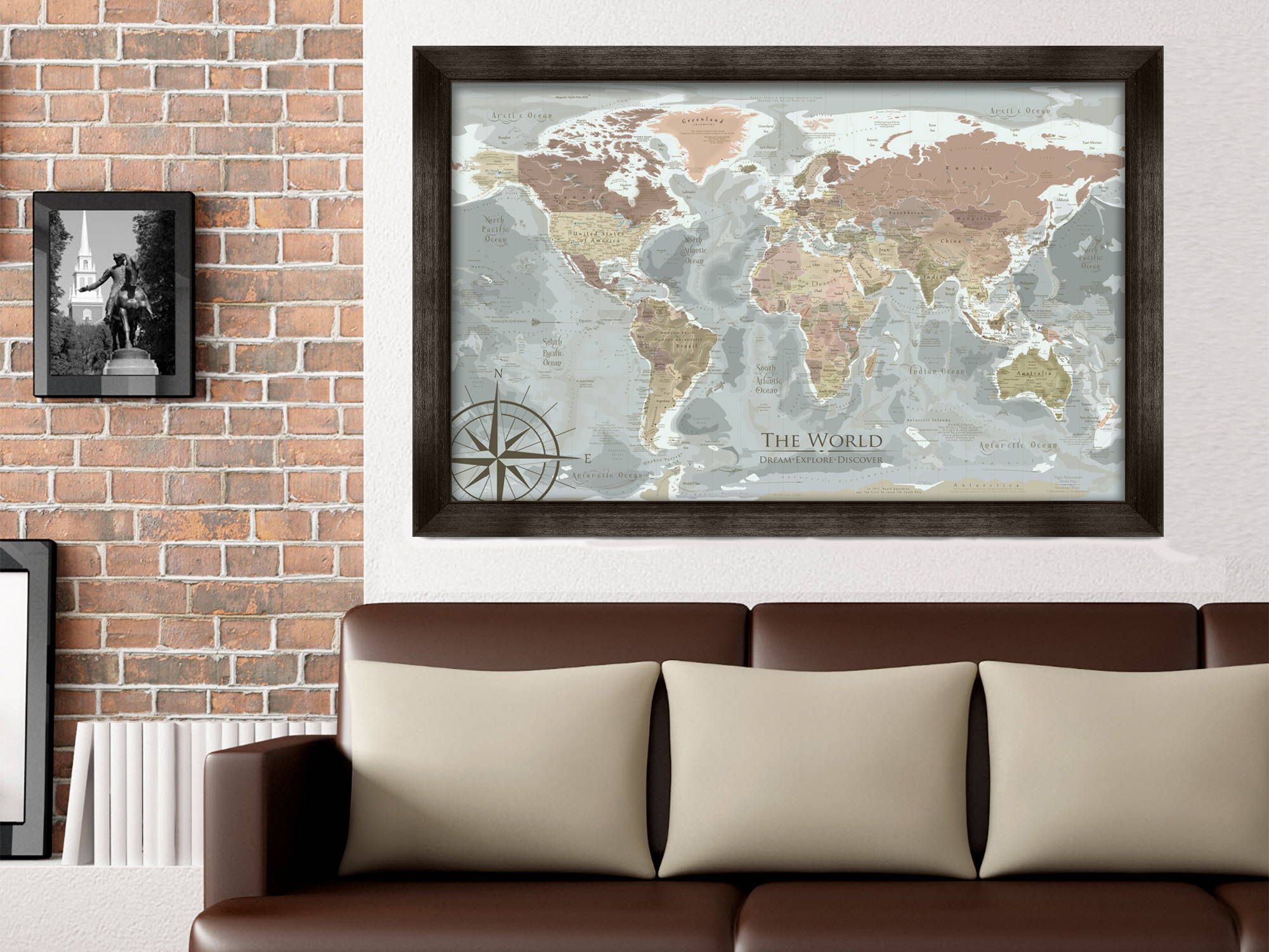vintage world pinboard map