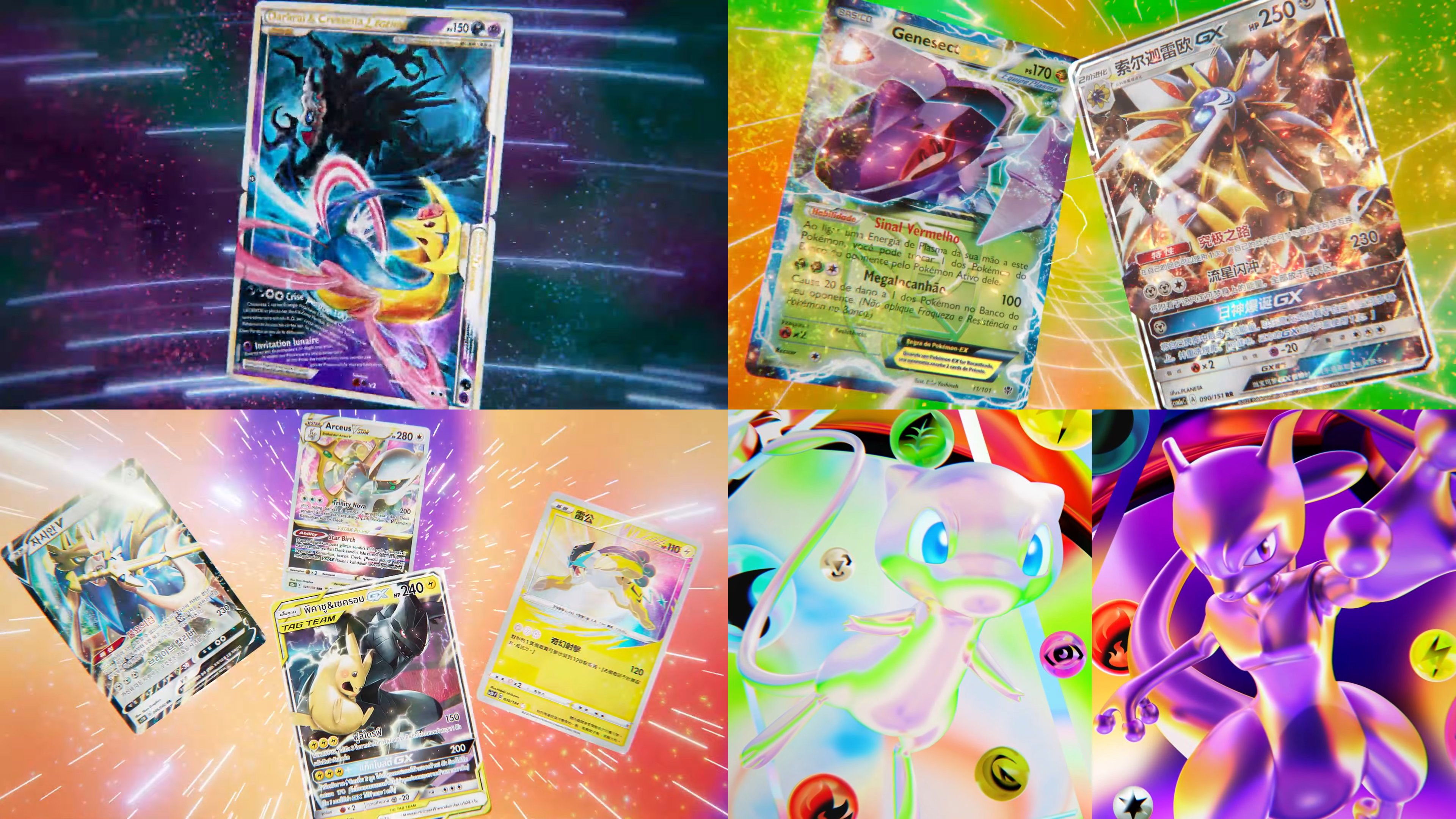 A selection of cards that were displayed during the 30th anniversary Pokémon Day trailer.