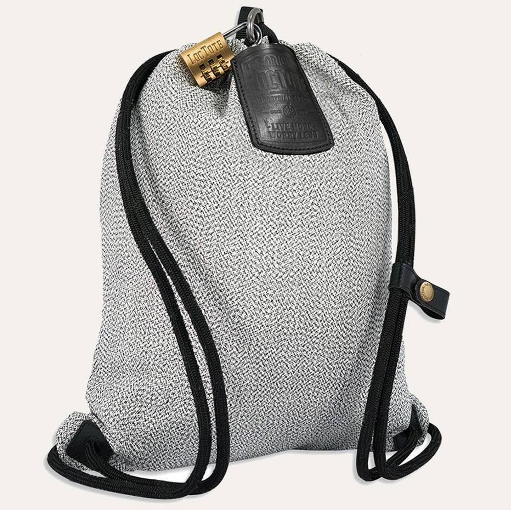 grey anti-theft drawstring backpack