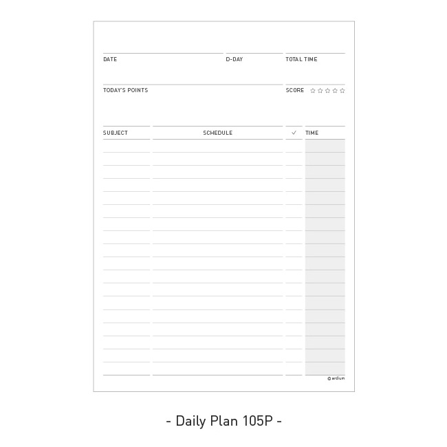 Daily plan - Ardium Gradation 100days spiral undated daily study planner