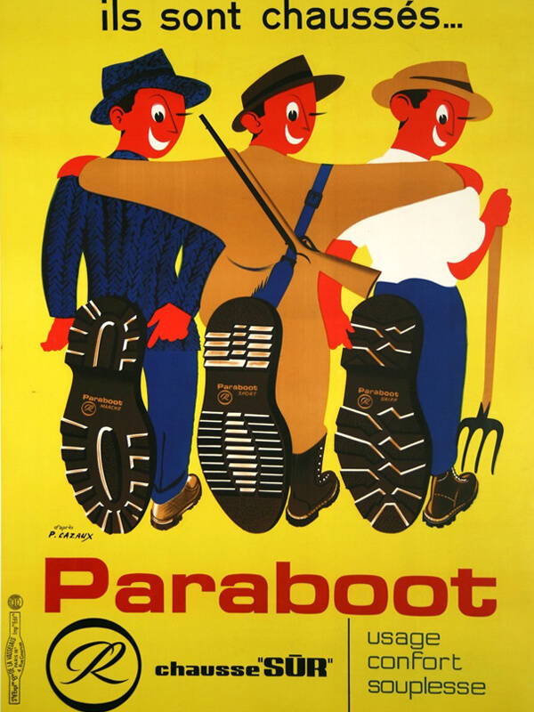 A vintage Paraboot advertisement from the 1950s.
