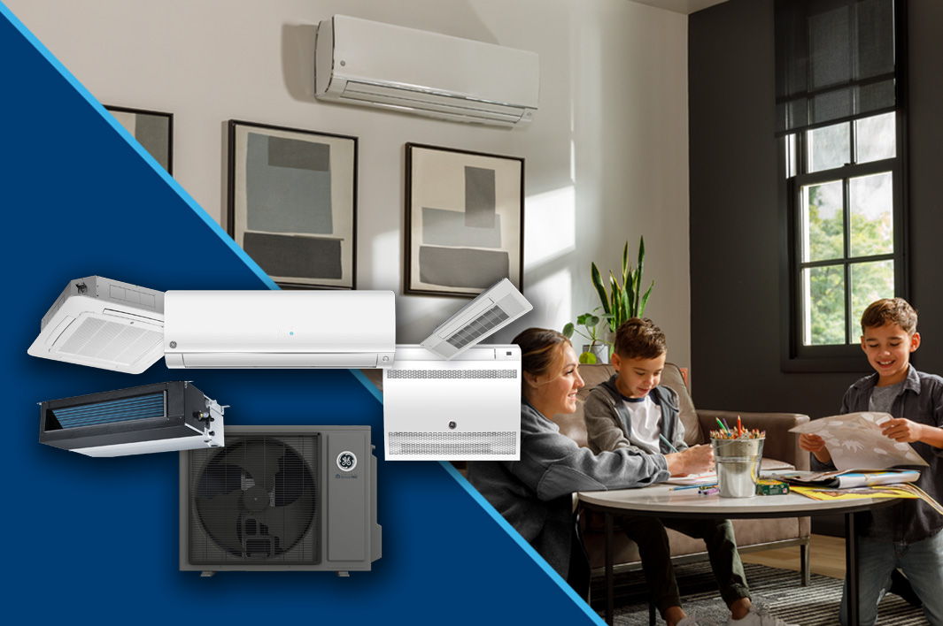 Air conditioning units with people studying at a table in a modern room.