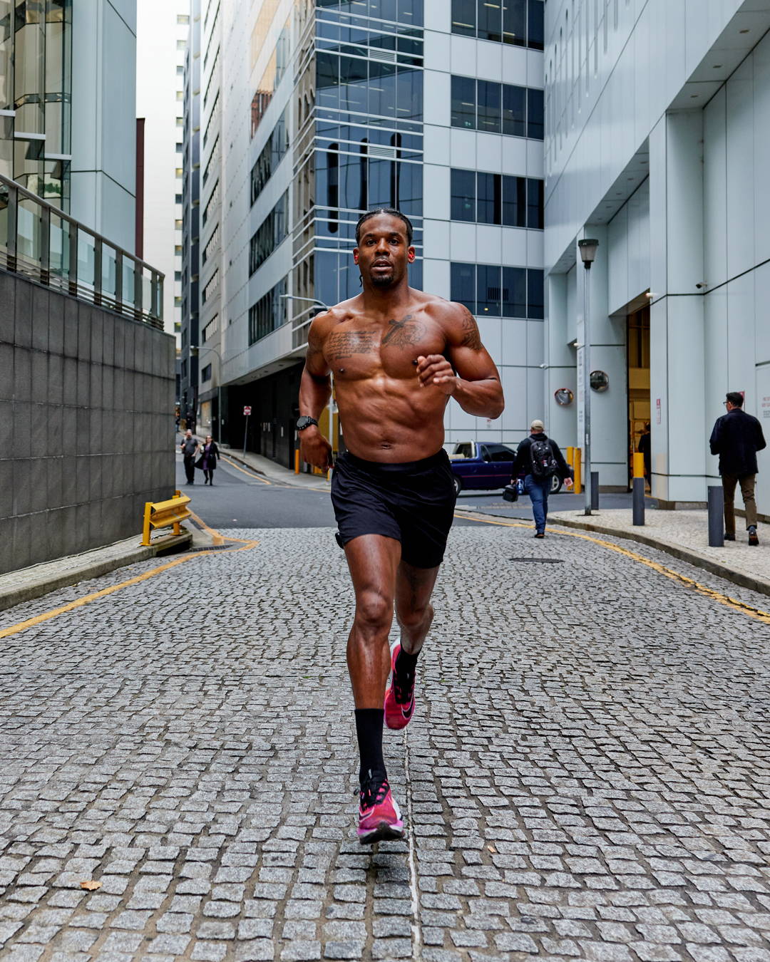 Black running shorts