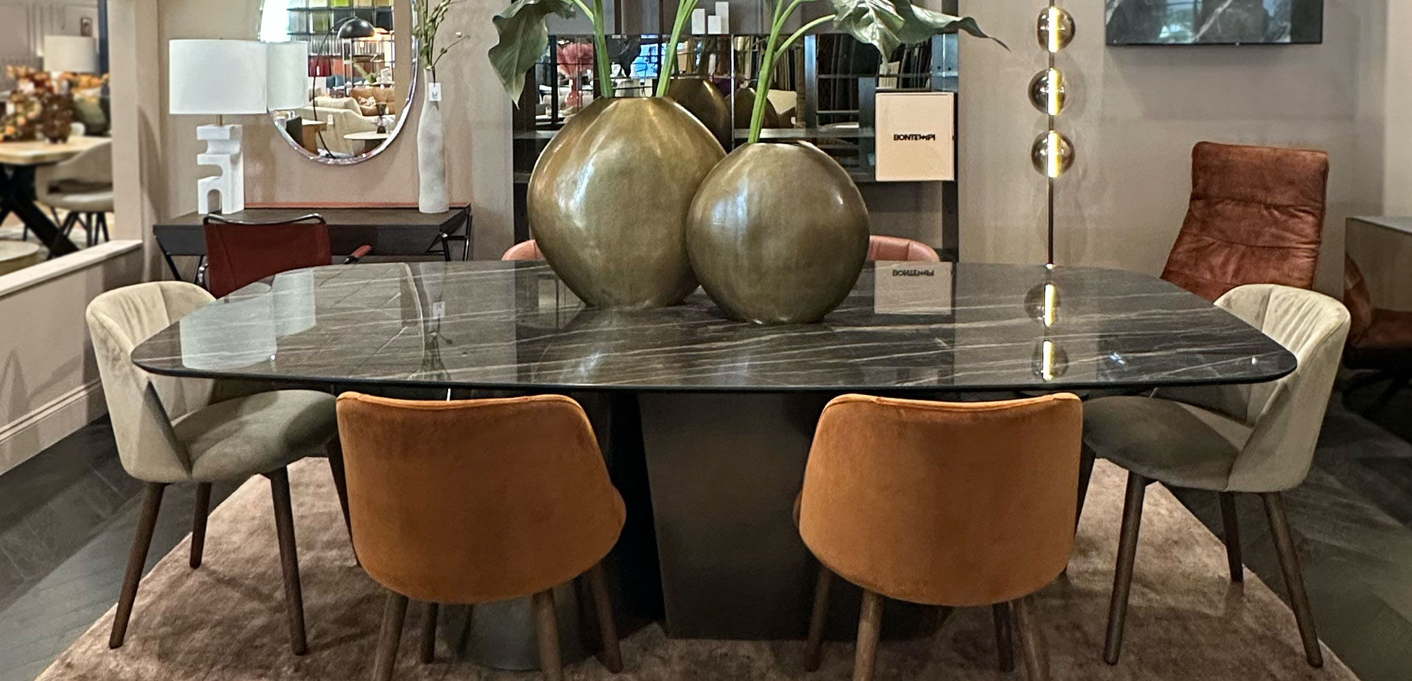 Bontempi Casa dining table and chair set on display in Norwich