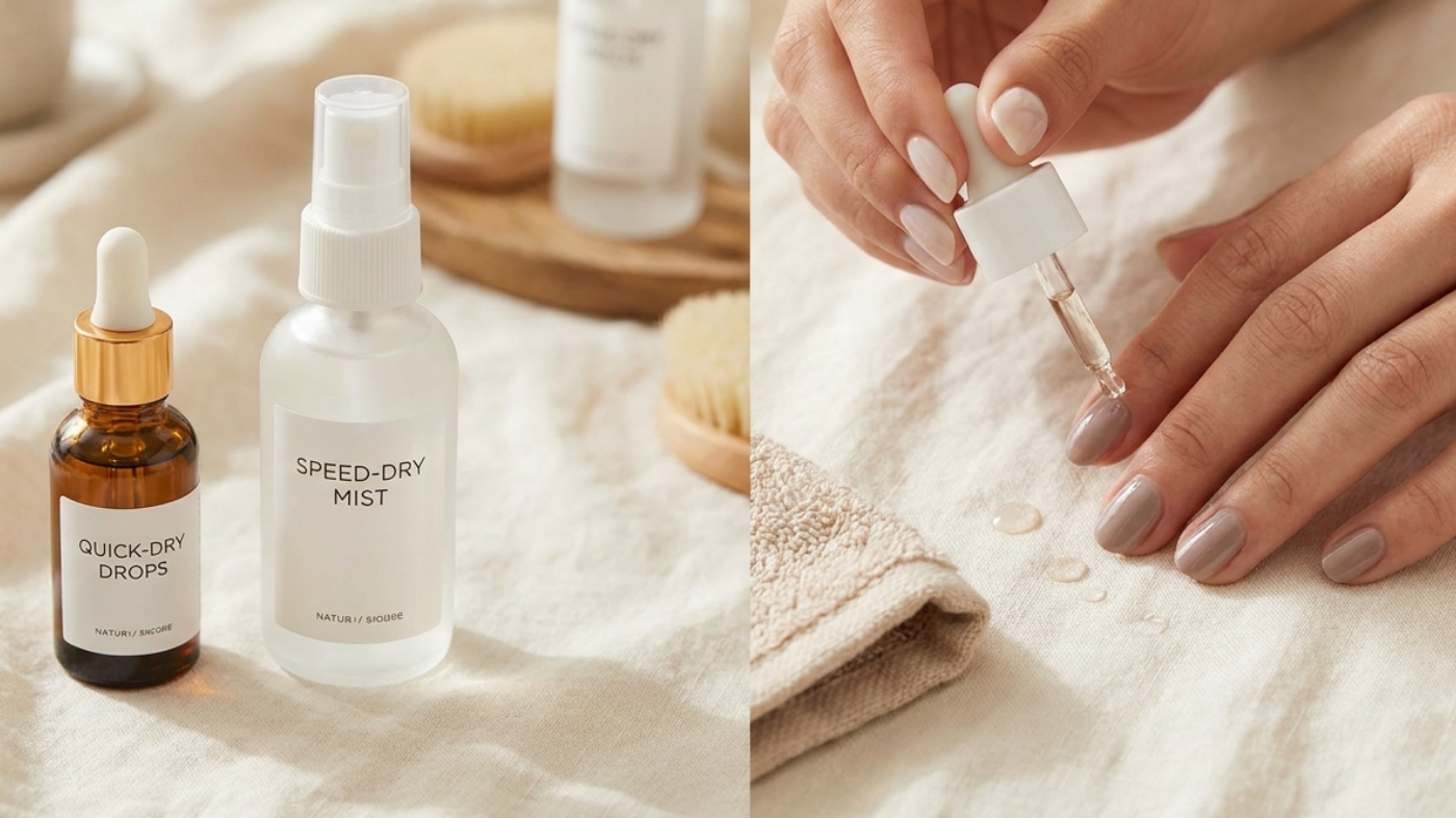 Editorial visual for the section: Try Quick-Dry Drops or Spray
