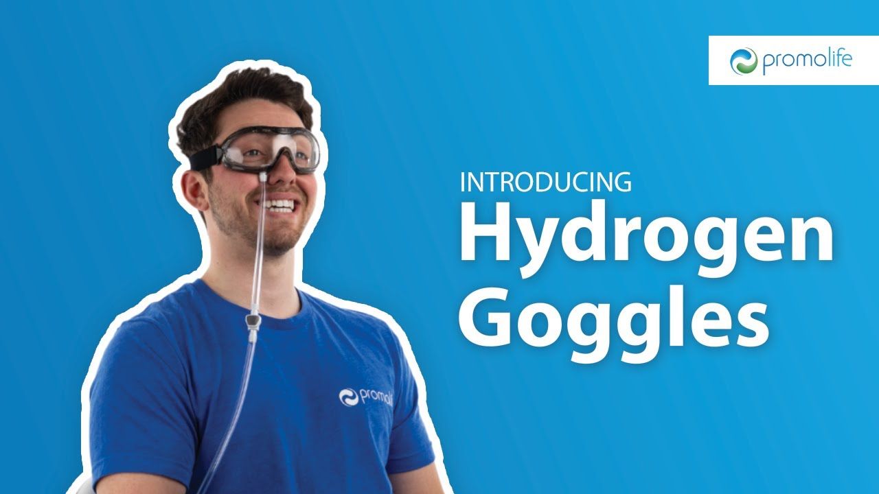 Man wearing hydrogen goggles against a blue background with text introduction.