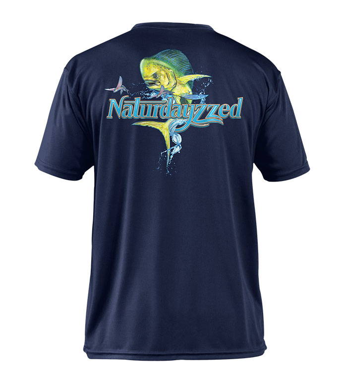 Briny Custom premium Fishing Shirts with company logo fish and boat graphics - cotton long sleeve fishing shirts