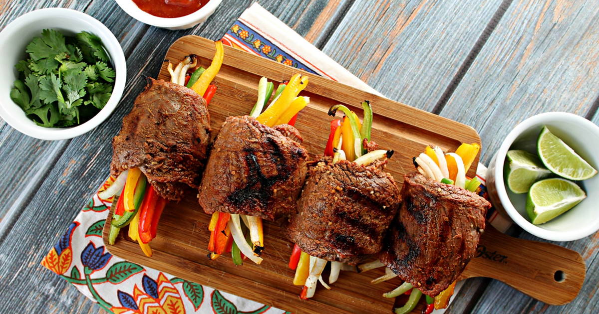 Stuffed flank steak fajitas