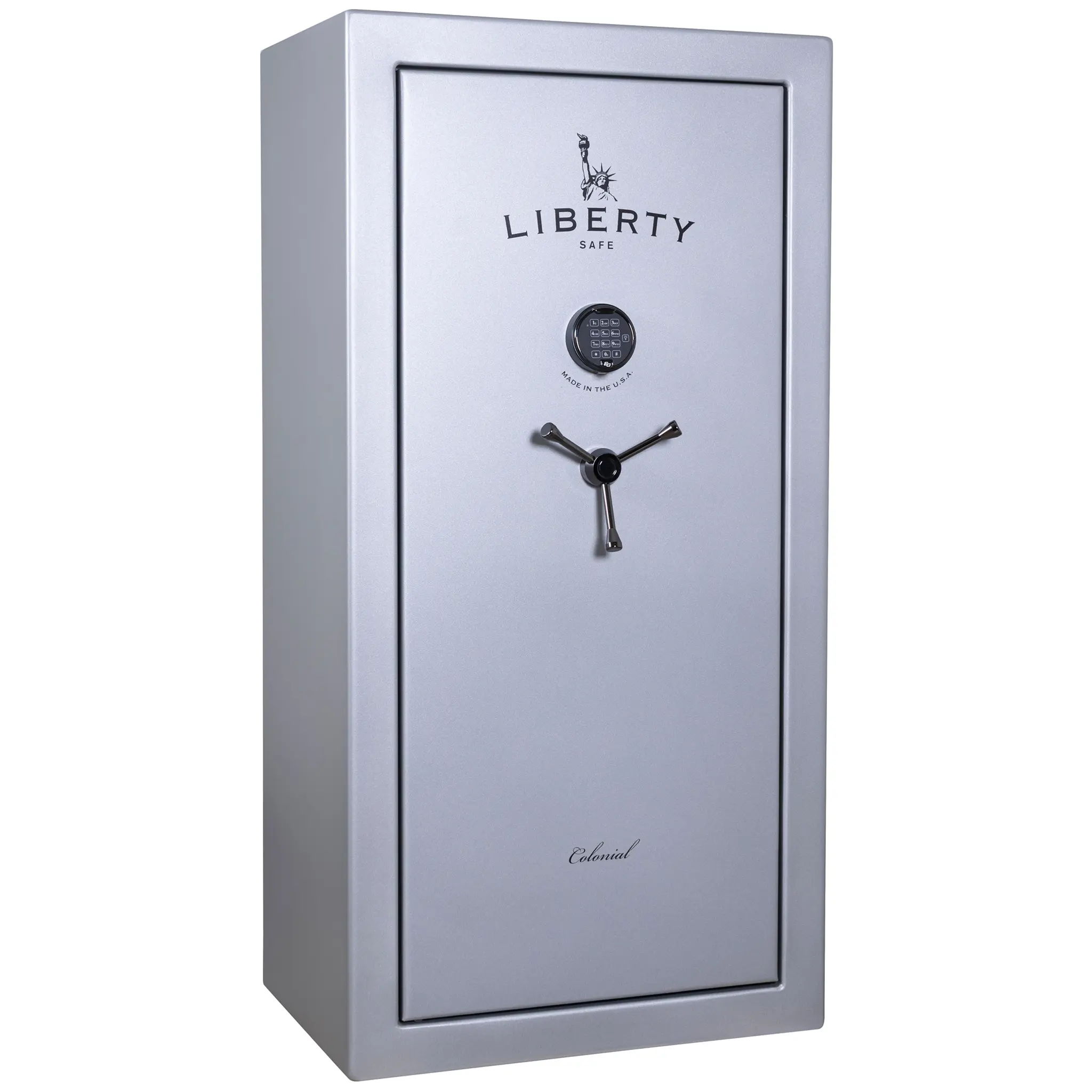 Liberty Colonial 23 gun safe glacial steel exterior front view