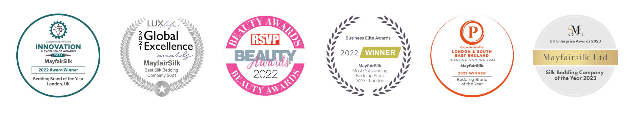 Industry awards won by Mayfairsilk 