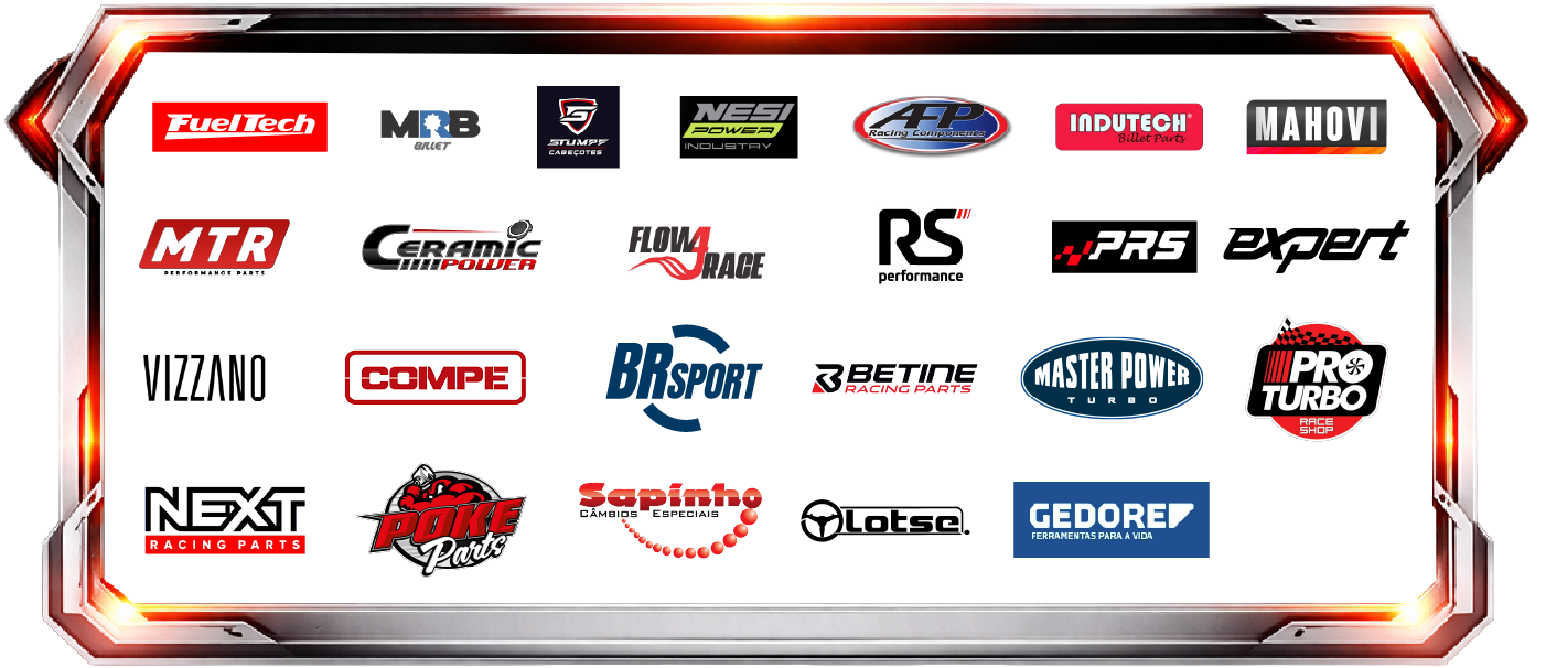 Empresas parceiras da premiação: FuelTech · MRB · Stumpf Cabeçotes · NesiPower · AFP Pistões · Indutech · Mahovi · MTR · Ceramic Power · Jaques Motorsports · RS Performance · PRS Simuladores · Expert Racing Parts · Vizzano · Compe · BR Sport · Betine · Master Power · Pro Turbo · NEXT Performance · Poke · Sapinho Câmbios · Lotse · Gedore