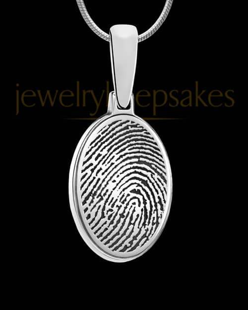 Gold Framed Silver Thumbprint Jewelry