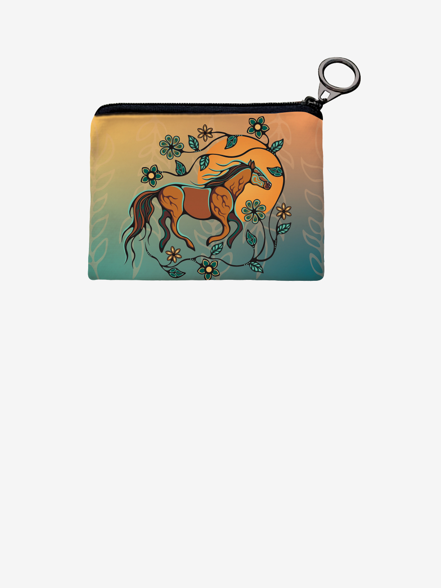 Horse (Bebezhigooganzhii) Coin Purse by Storm Angeconeb
