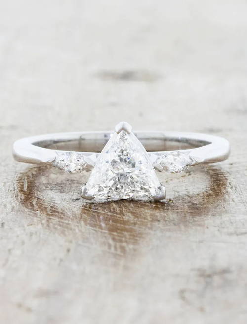 trillion cut diamond engagement ring