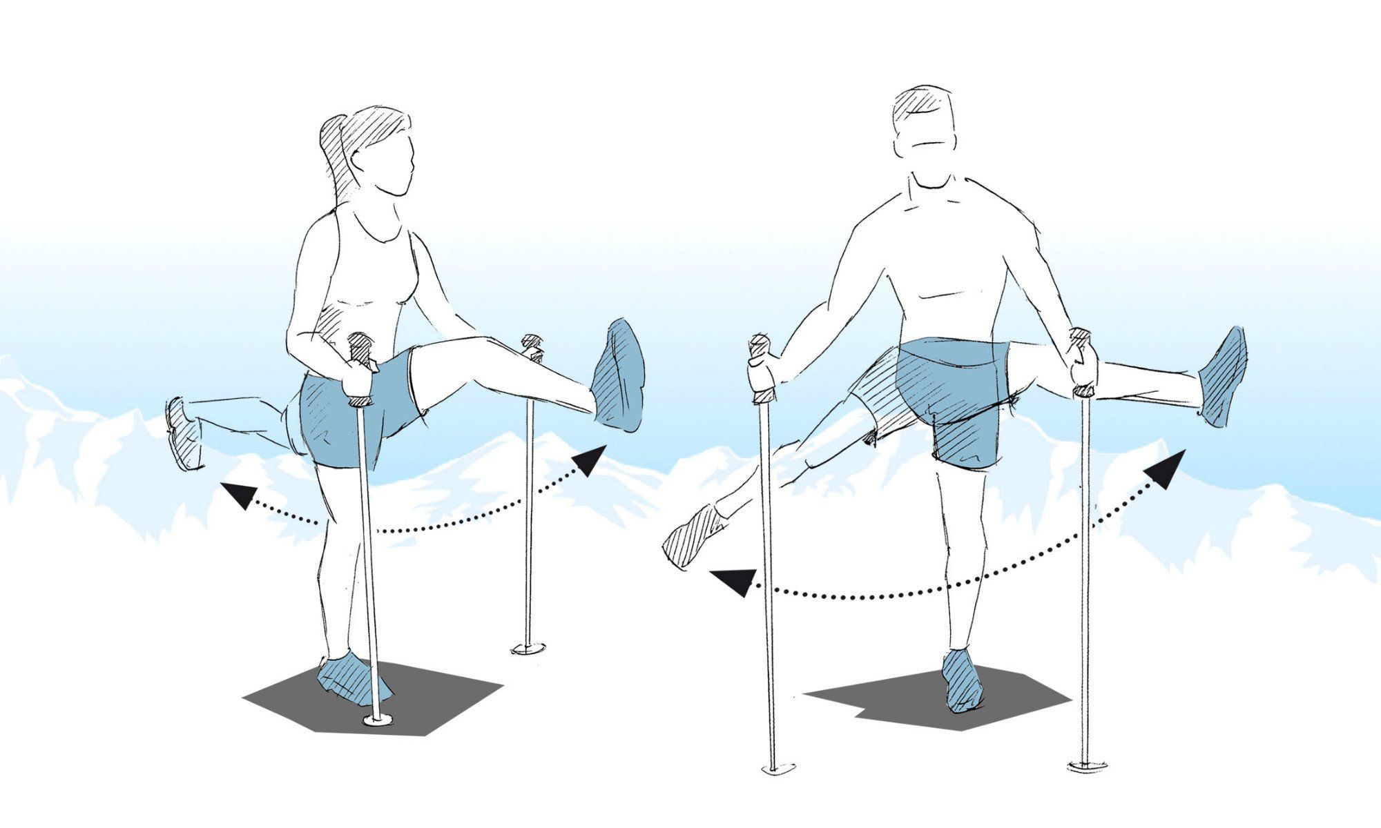 Leg ski warmup