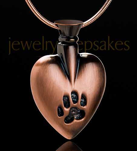 Copper Buddy Heart Pet Cremation Jewelry
