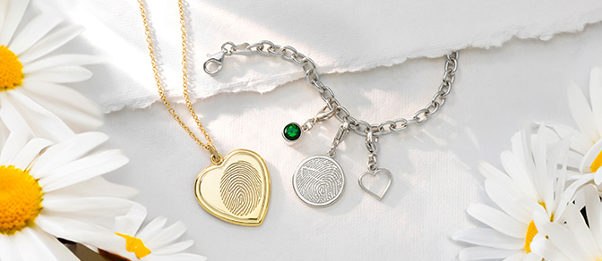 fingerprint necklaces and bracelets