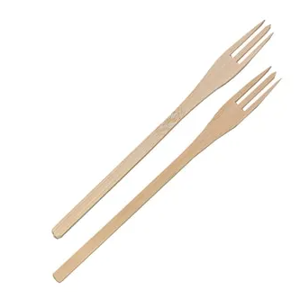Two wide skewers with a three-pronged fork shape