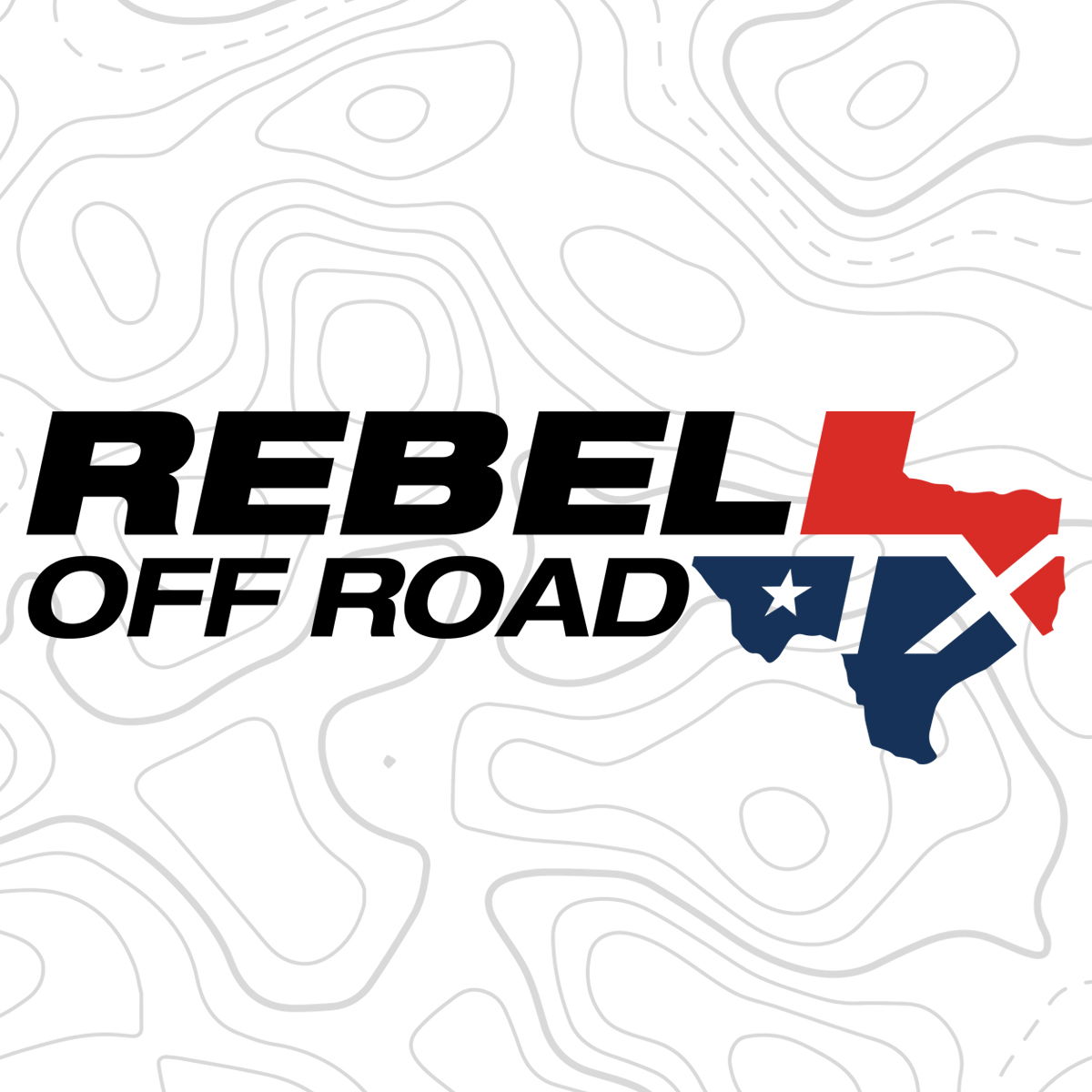 Logo of Rebel Off Road featuring Texas outline and colors.