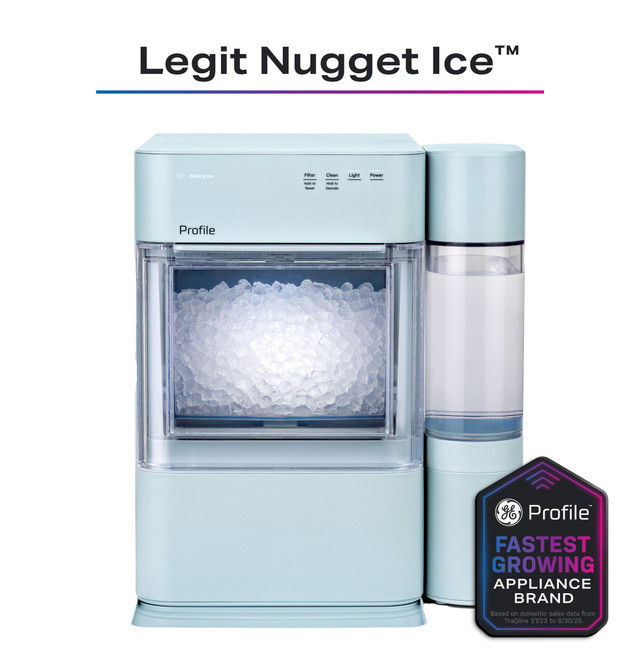 Legit Nugget Ice™ machine in a light blue color.