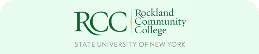 Rockland Community College, State University of New York logo.