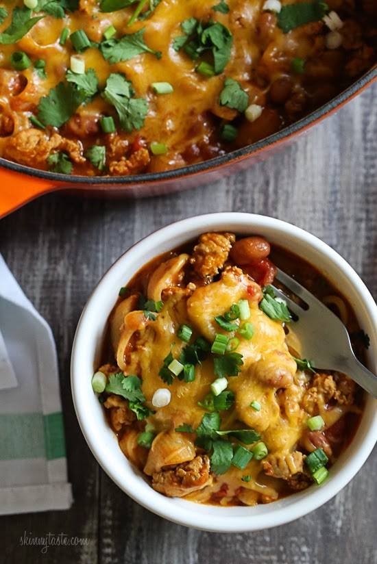 Cheesy Turkey Taco Chili Mac