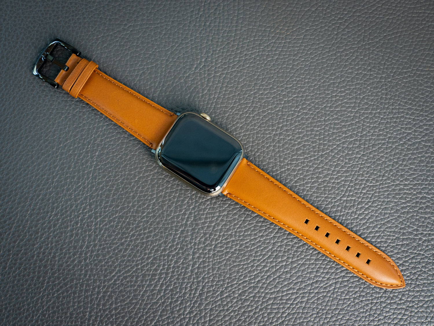 VINTAGE LEATHER SINGLE APPLE WATCH BAND - WHISKEY