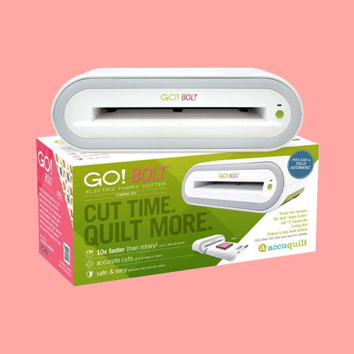 GO! Cut Time, Quilt More fabric cutting machine with packaging.