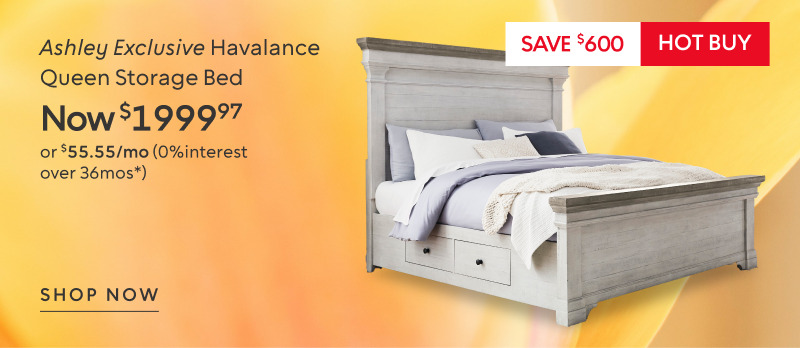 Ashley Exclusive Havalance Queen Storage Bed now $1999.97 save $600