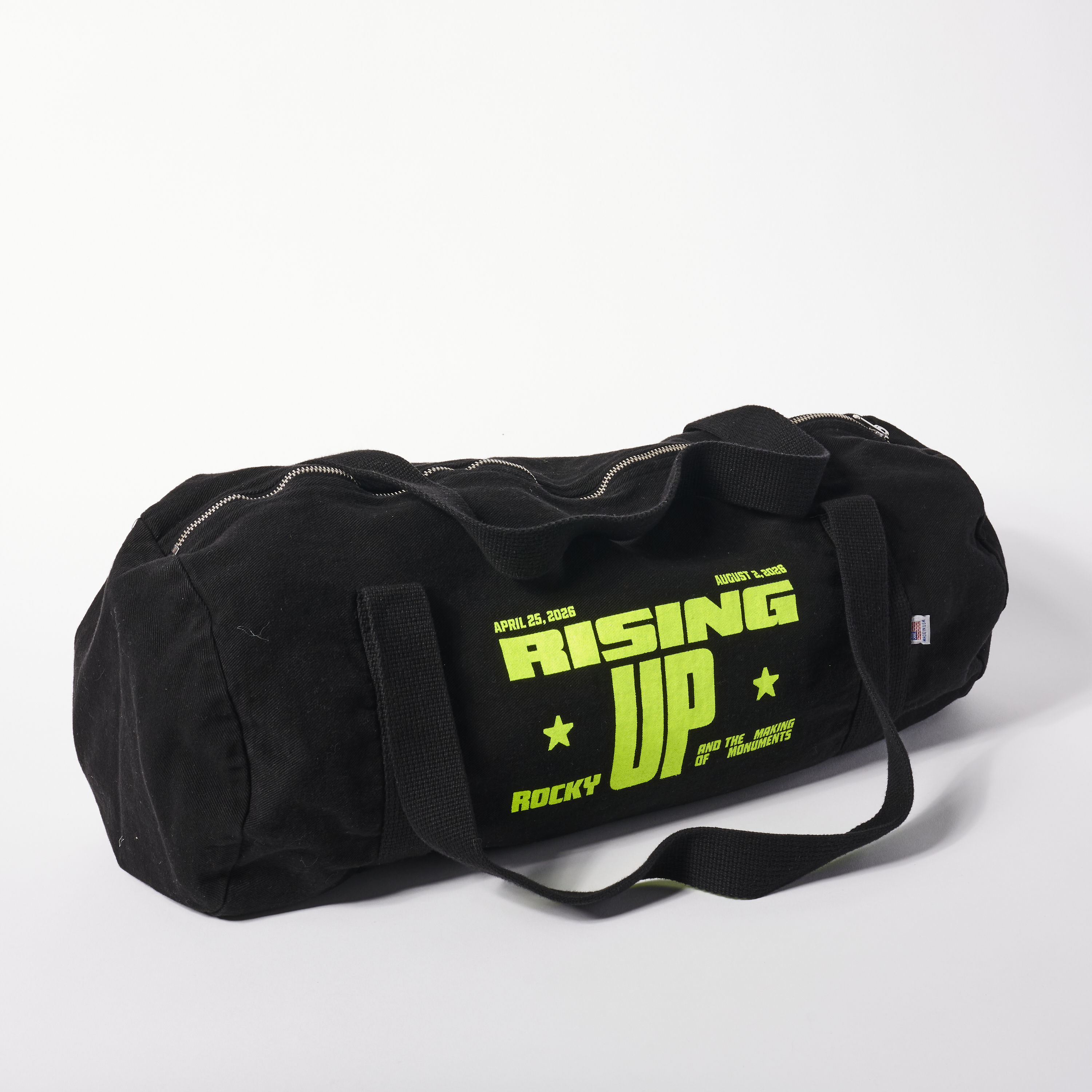 Black duffel bag with 