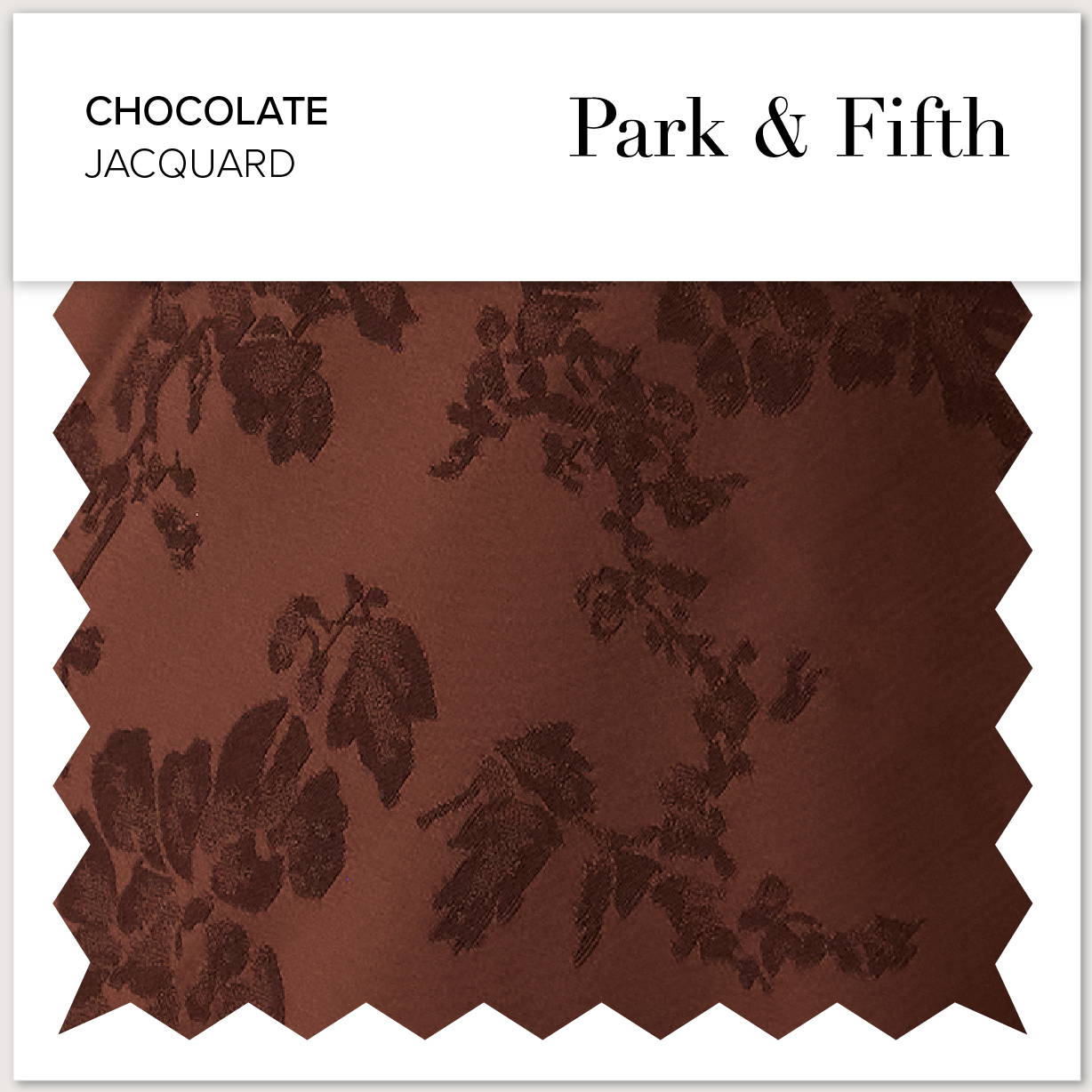 Chocolate jacquard fabric swatch from Park & Fifth.