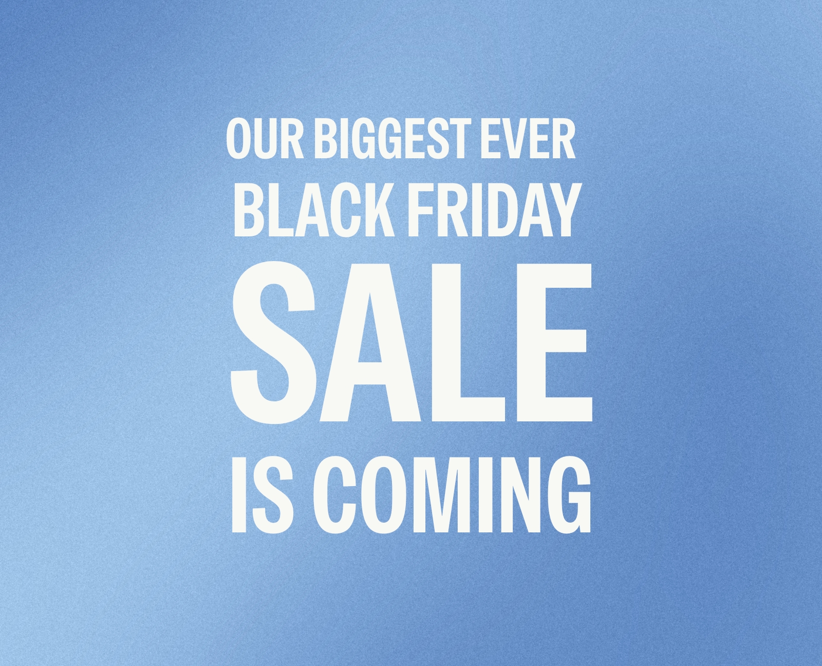 Text promoting an upcoming Black Friday sale.