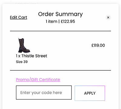 how to enter a promo code mobile step 2