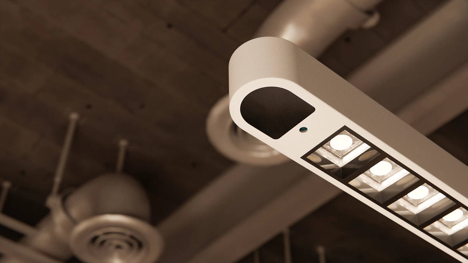 Daylight and motion sensors automatically adjust the lighting to suit the room. This ensures consistent lighting conditions and saves energy in the background.