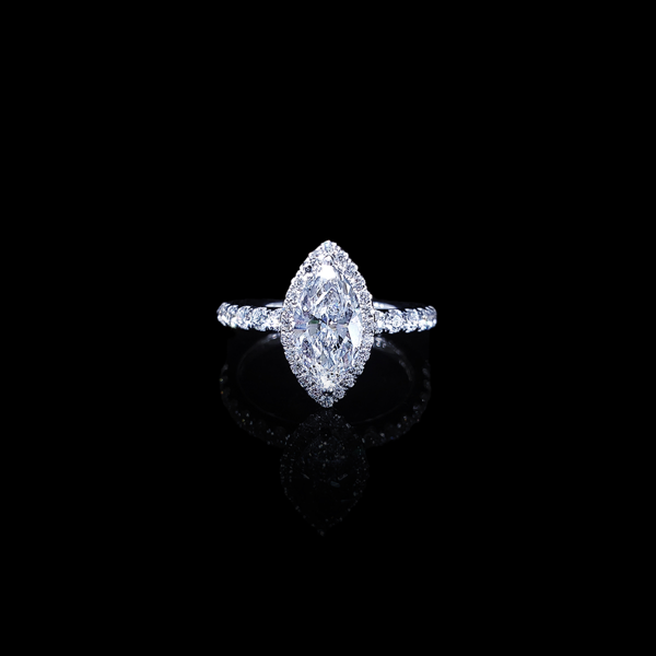 Marquise diamond ring, a gift from a client to his wife who had just given birth to their son - WILLS JEWELLERY Custom-Made