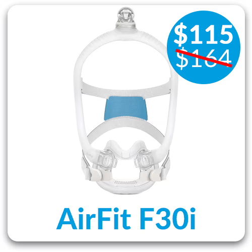 AirFit F30i CPAP mask with price discount shown.