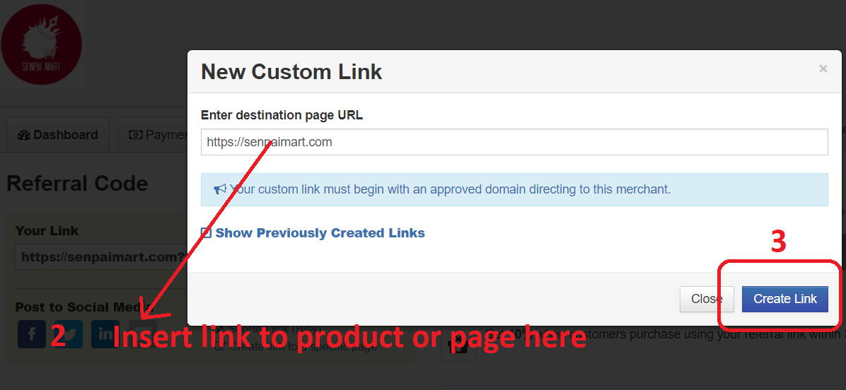 generate custom affiliate link