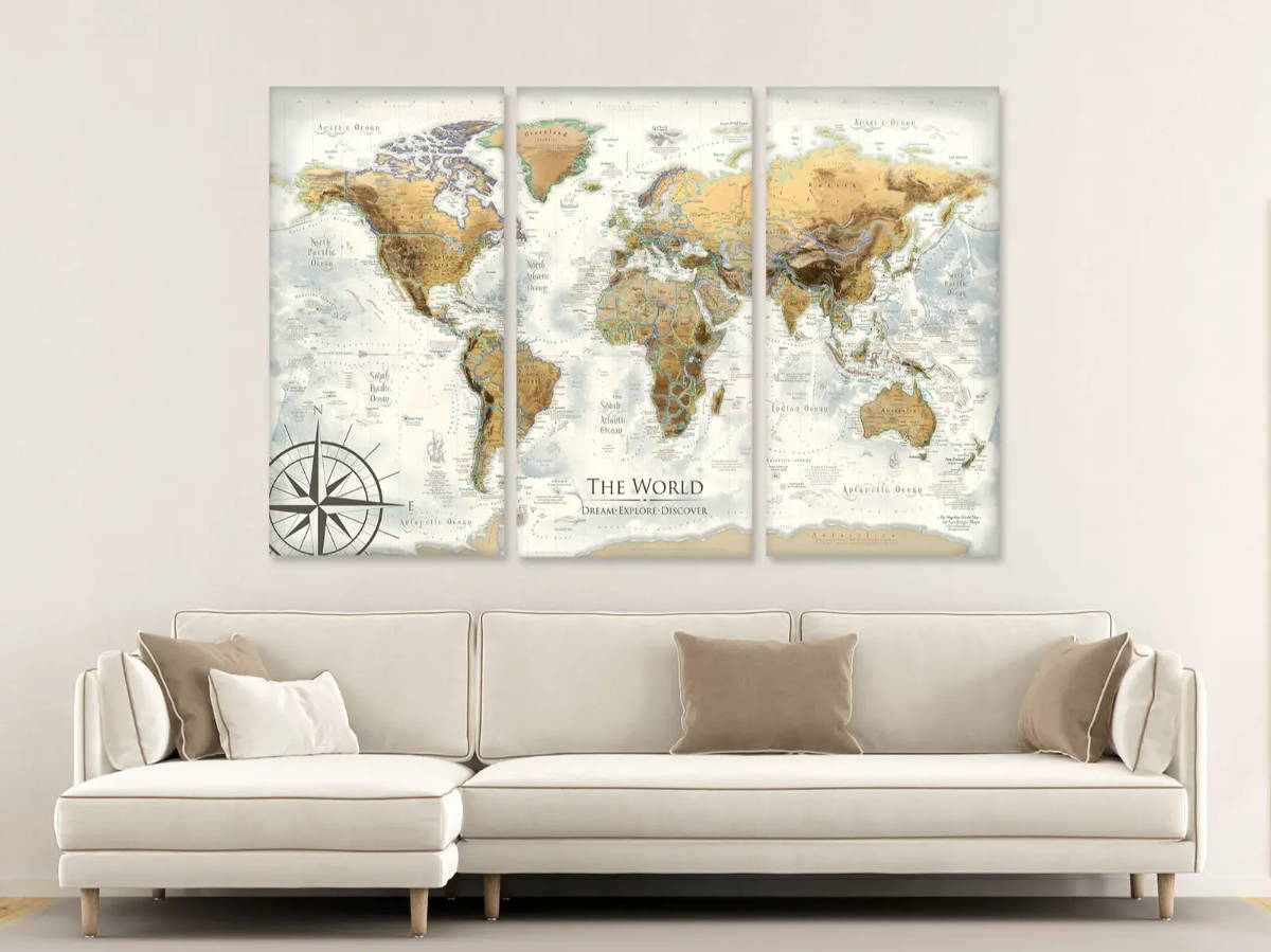 well crafted canvas wrap map