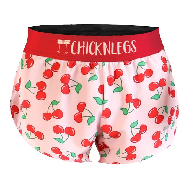 Pink shorts with cherry pattern and 