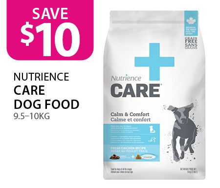 $10 off Nutrience Care Dog Food 9.5–10kg
