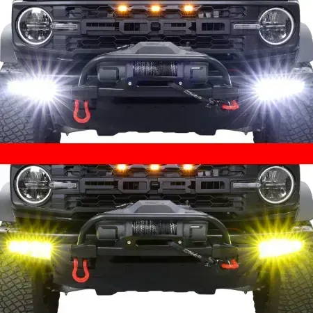 IAG I-Line 4 Lamp Fog Light Kit fits 2021+ Ford Bronco - Compare Light Color