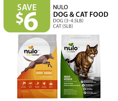 $6 off Nulo Dog (3–4.5lb) and Cat (5lb) Foo